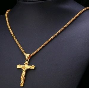 Cross Pendant and Chain Gold F
